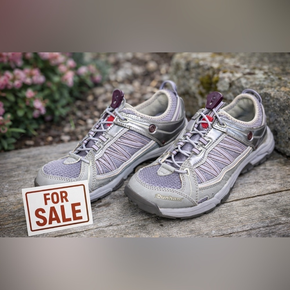 Dunham waffle stompers hiking Women's Gray silver purple Athletic Shoes 8.5